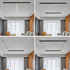 Solin Modern Linear Black Ceiling Light for Living Room