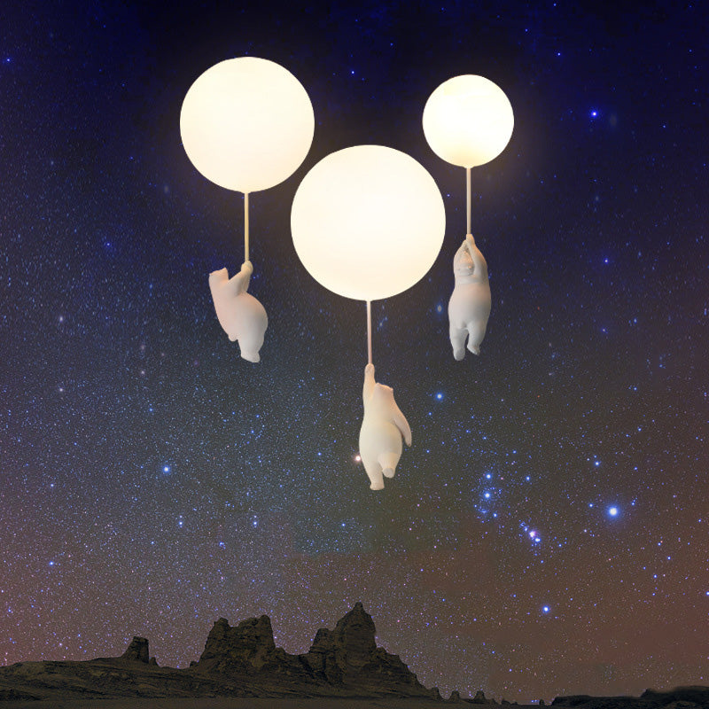 Aria Ceiling Light Bear Balloons White Metal/Acrylic Bedroom