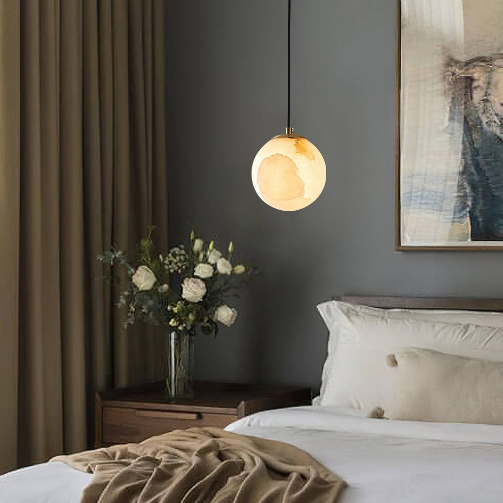 Alabaster Globe Modern Pendant Light