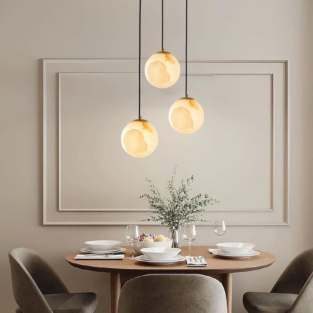 Alabaster Globe Modern Pendant Light