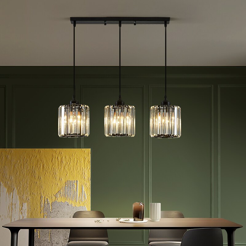 Vina Nordic Round/Square Suspension. Metal/Glass. Black/Gold. Living Room/Bar