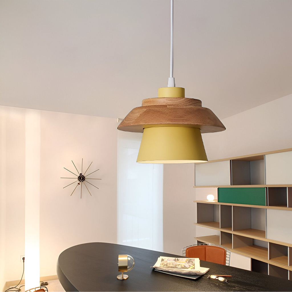 Macaroon Nordic Wood Color Pendant Light