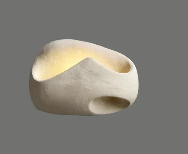 Designer Wall Lamp in Organic Stone Boho Style