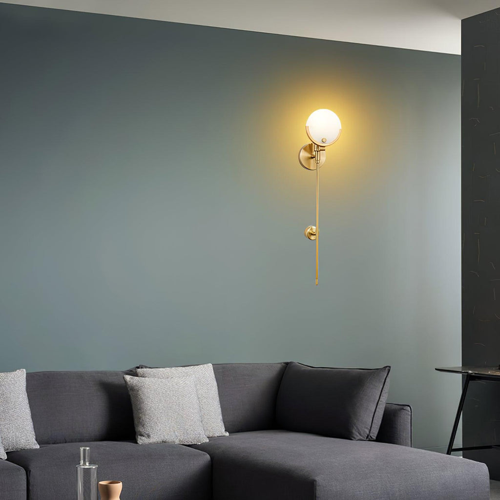 Alabaster Marble Ava Brass Wall Light