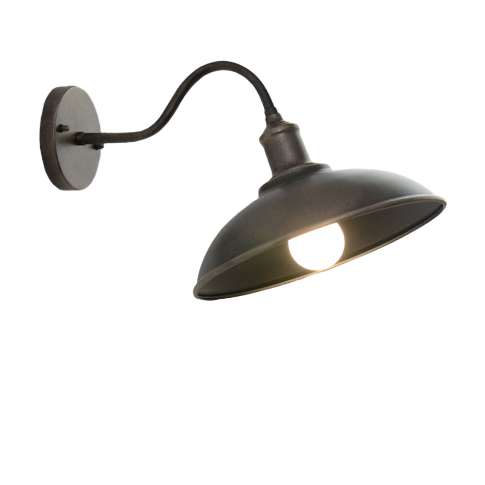 Industrial Bowl Shaped Iron Outdoor Wall Light
