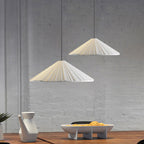 White/Pink/Blue Ribbed Cone Pendant Light Nordic Style 1 Light Living Room Hanging Lamp, 8"/12.5"/16" Diameter