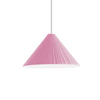White/Pink/Blue Ribbed Cone Pendant Light Nordic Style 1 Light Living Room Hanging Lamp, 8"/12.5"/16" Diameter