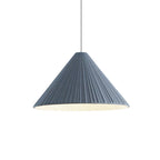 White/Pink/Blue Ribbed Cone Pendant Light Nordic Style 1 Light Living Room Hanging Lamp, 8"/12.5"/16" Diameter