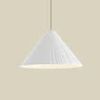 White/Pink/Blue Ribbed Cone Pendant Light Nordic Style 1 Light Living Room Hanging Lamp, 8"/12.5"/16" Diameter