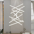Minimalist Strip Stepless Dimming LED White Modern Chandelier