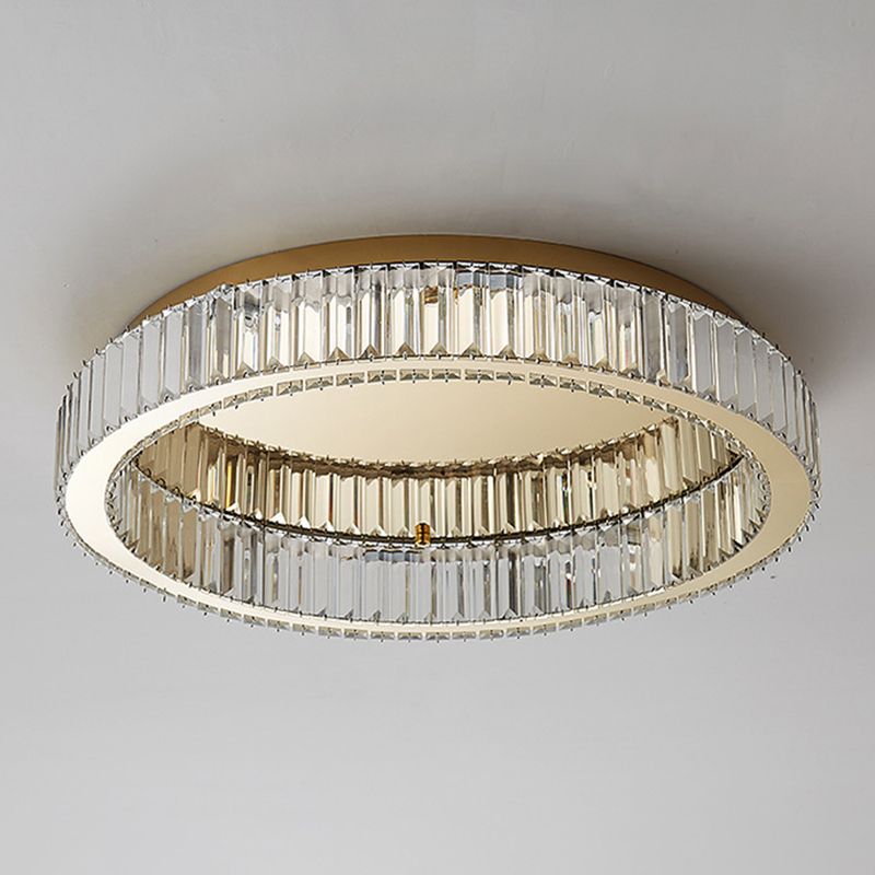 Kristy Modern Art Deco Circular Crystal Flush Mount Ceiling Light Gold