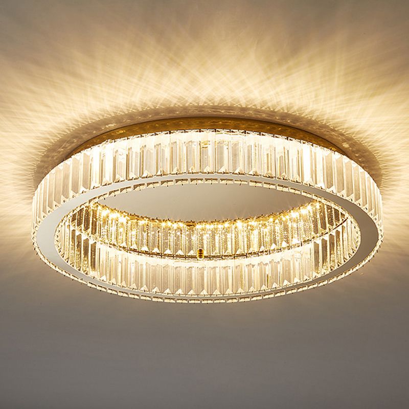 Kristy Modern Art Deco Circular Crystal Flush Mount Ceiling Light Gold