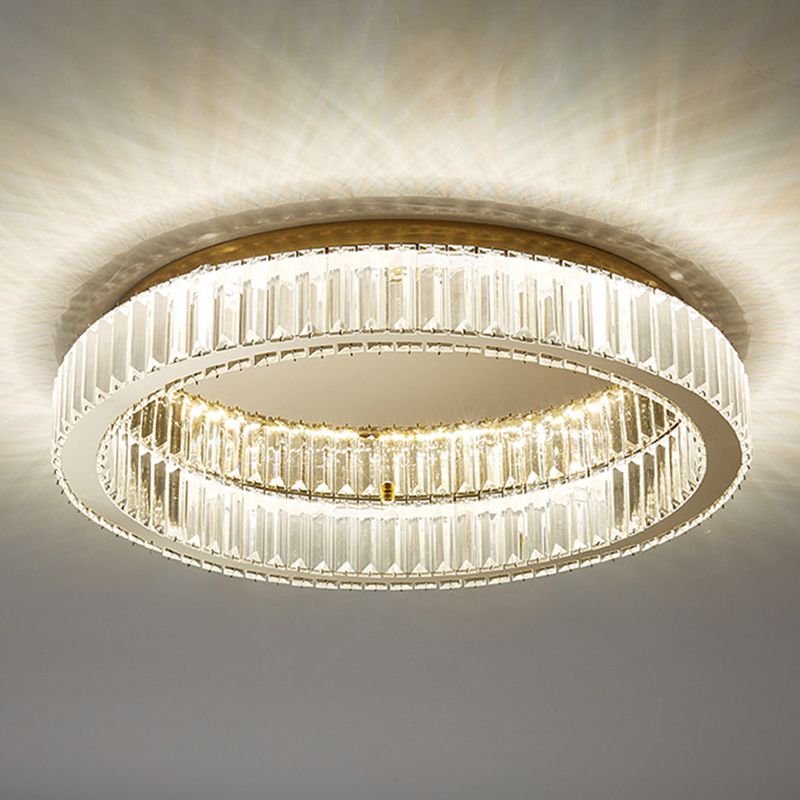 Kristy Modern Art Deco Circular Crystal Flush Mount Ceiling Light Gold