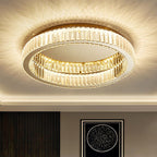 Kristy Modern Art Deco Circular Crystal Flush Mount Ceiling Light Gold