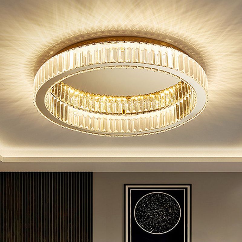 Kristy Modern Art Deco Circular Crystal Flush Mount Ceiling Light Gold