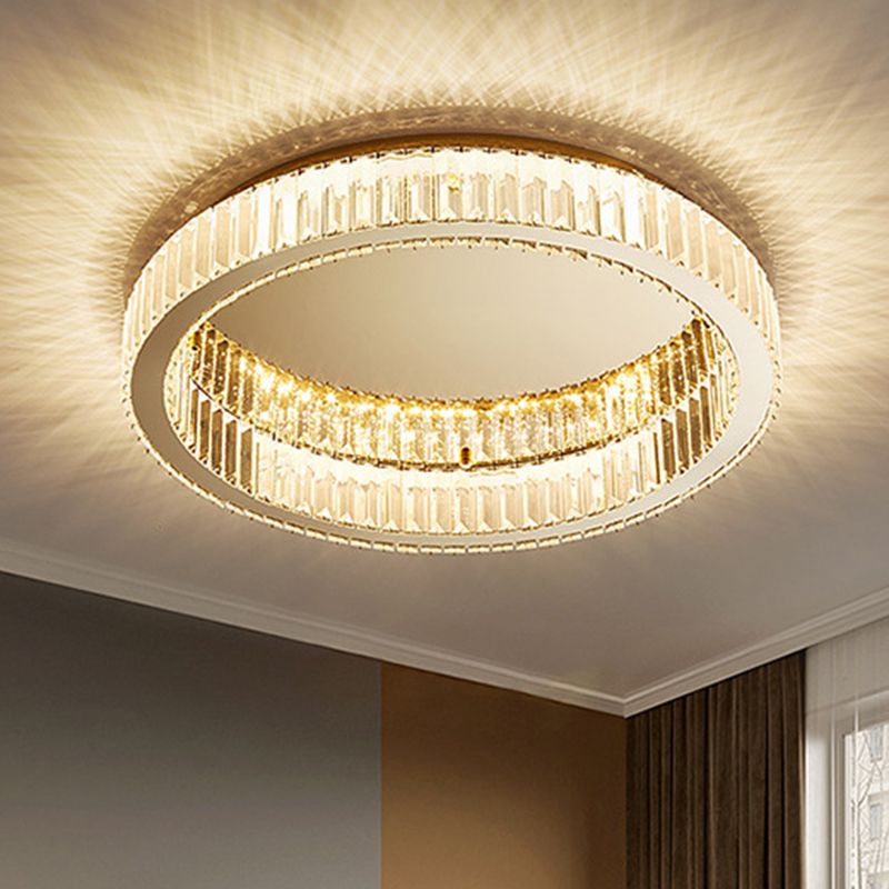 Kristy Modern Art Deco Circular Crystal Flush Mount Ceiling Light Gold