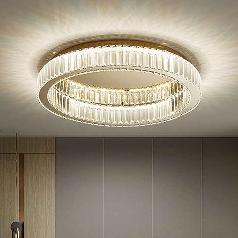 Kristy Modern Art Deco Circular Crystal Flush Mount Ceiling Light Gold