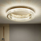 Kristy Modern Art Deco Circular Crystal Flush Mount Ceiling Light Gold