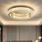 Kristy Modern Art Deco Circular Crystal Flush Mount Ceiling Light Gold