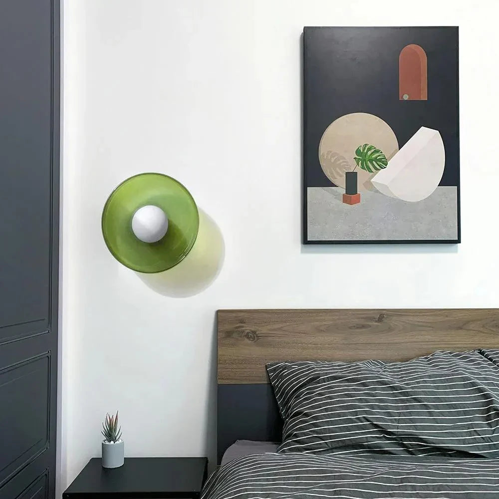 Nordic Glass Olive Disc Wall and Ceiling Light