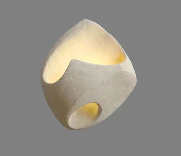 Designer Wall Lamp in Organic Stone Boho Style