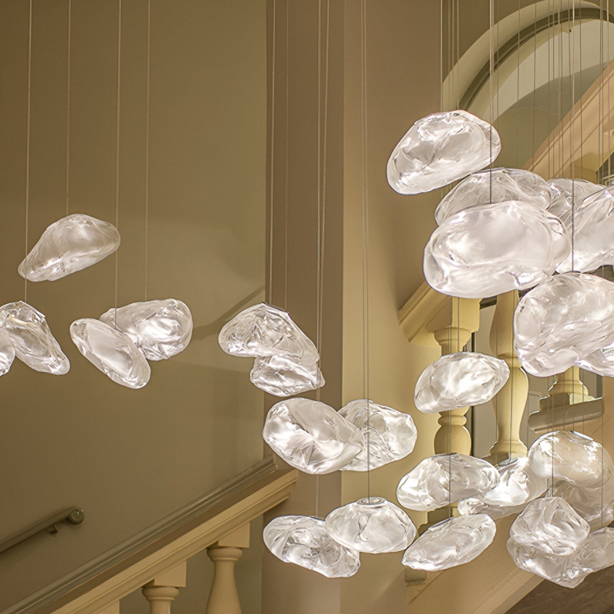 Fiberglass Clouds Minimalist Glass Pendant Light