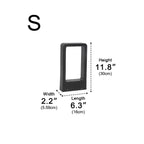 Rectangular Frame Waterproof LED Black Modern Bollard Fixtures Post Lamp