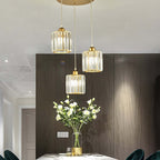 Vina Nordic Round/Square Suspension. Metal/Glass. Black/Gold. Living Room/Bar