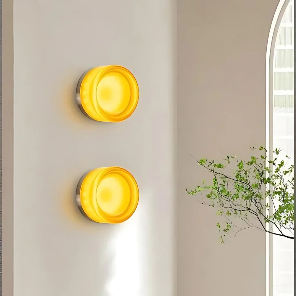 Nordic Luminous Dimple Glass Modern Wall Light