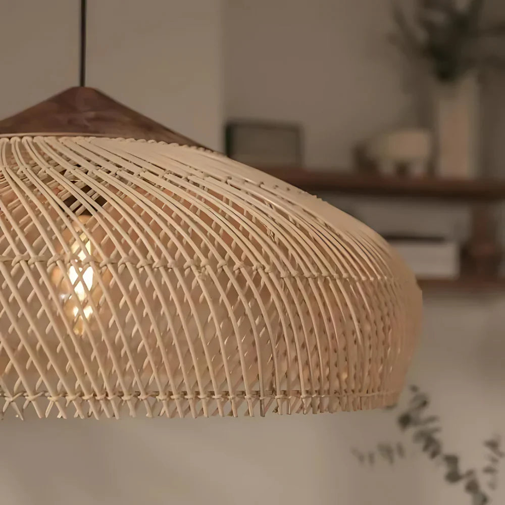 Woven Dome Bohemian Rattan Pendant Light