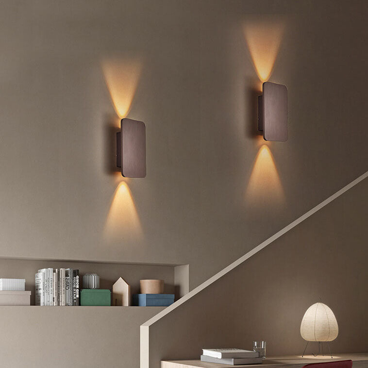 Nordic Minimalist Glass Rectangular LED Wall Sconce Light 2-light
