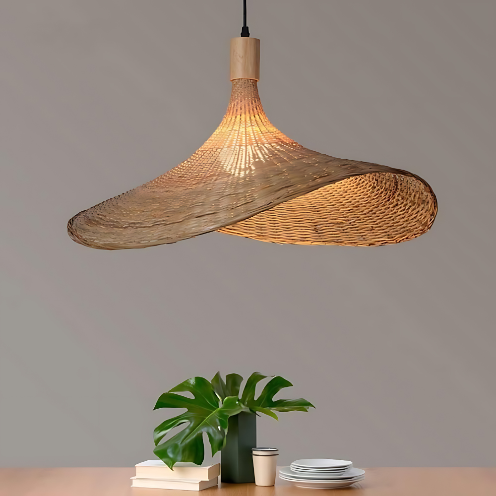Rustic Raphia Charm Rattan Light