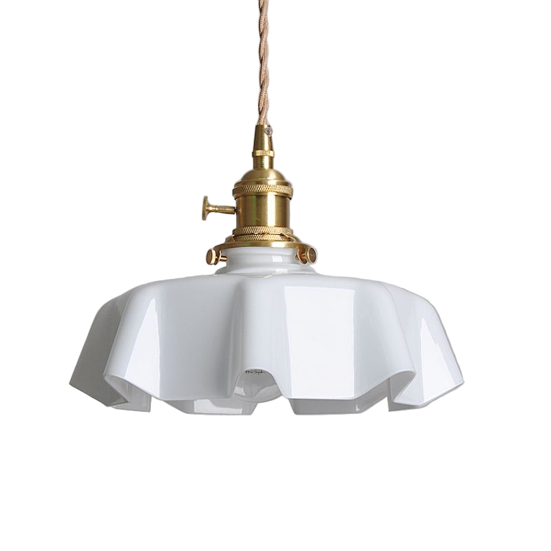 Blush Opaline Glass Retro Glass Pendant Light