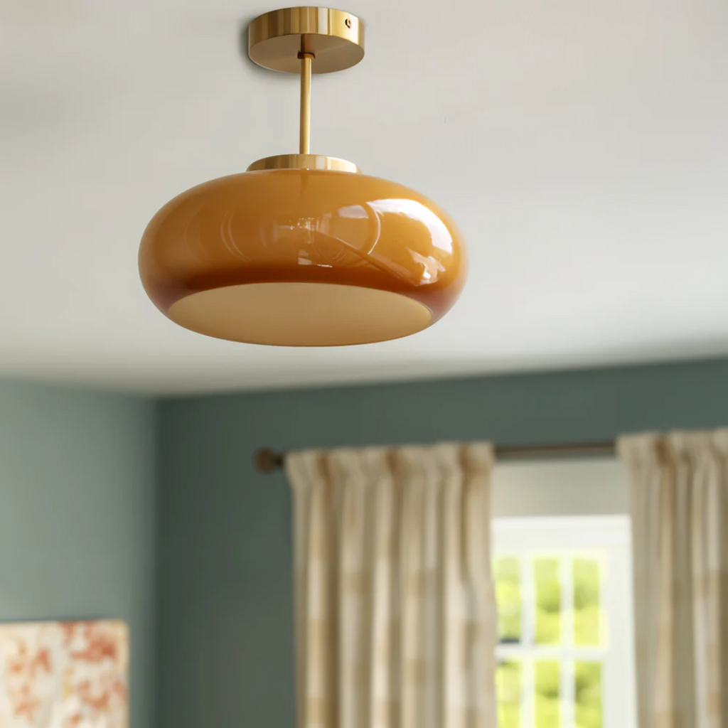 Flixar - Vintage Yellow Ceiling Lamp