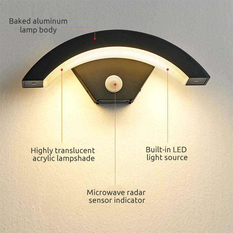 Nordic Arc Metal LED Waterproof Outdoor Wall Light