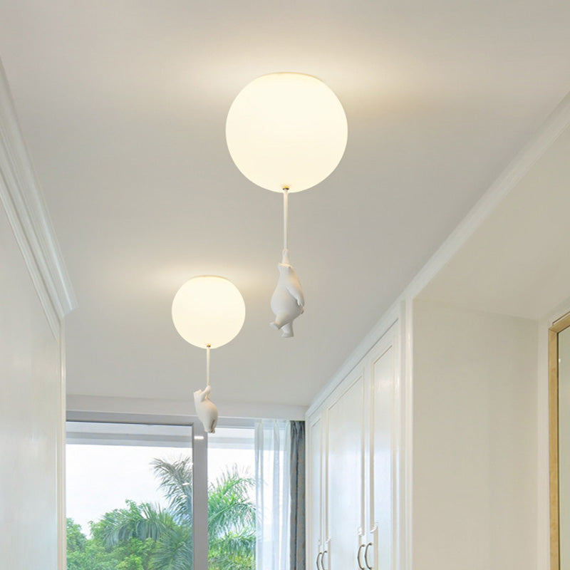 Aria Ceiling Light Bear Balloons White Metal/Acrylic Bedroom