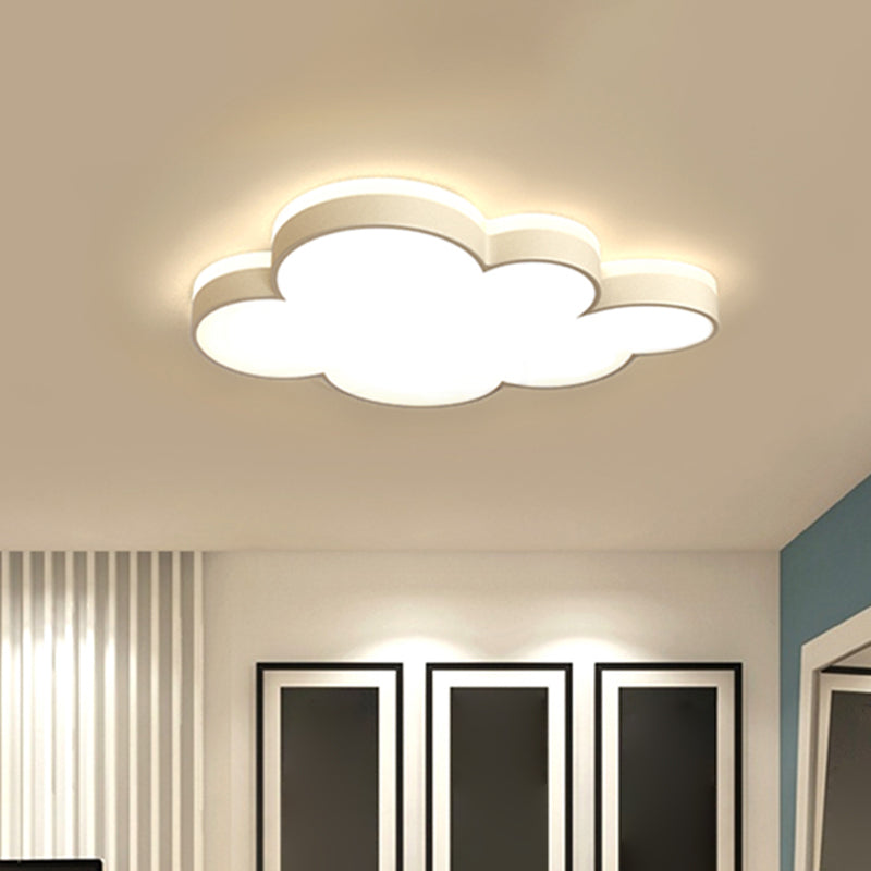 Cloud Flush Light Fixture Contemporary Acrylic LED Bedroom Close to Ceiling Lamp
