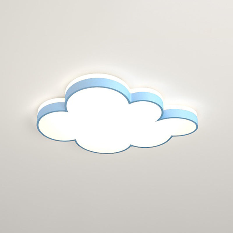 Cloud Flush Light Fixture Contemporary Acrylic LED Bedroom Close to Ceiling Lamp