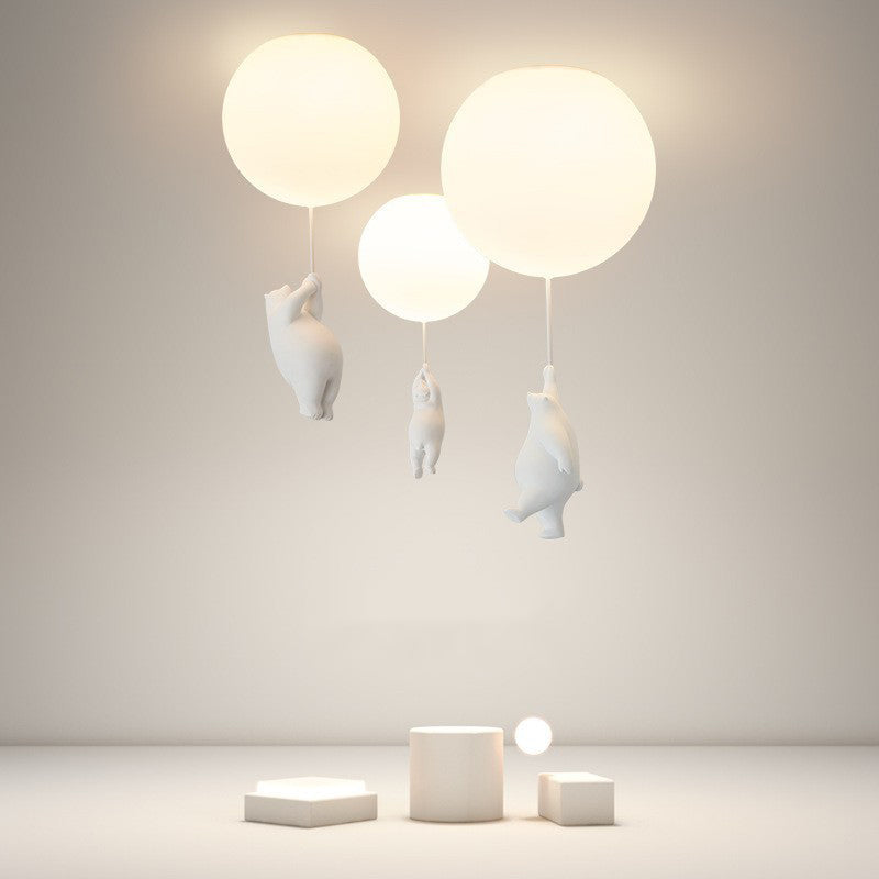 Aria Ceiling Light Bear Balloons White Metal/Acrylic Bedroom