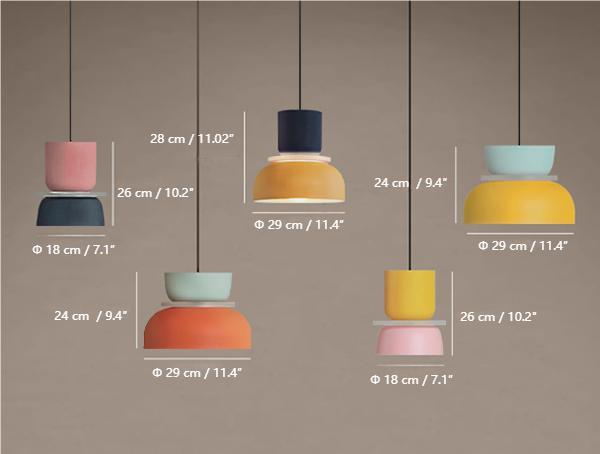 Irina Colorful Bowl Shade Pendant Light