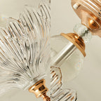 Black/Gold 3 Lights Ceiling Mount Traditional Crystal Scalloped Semi Flush Light for Dining Room, 12"/16" Wide