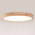 Wood Disc Shaped Flush Light Nordic LED Flush Mount Ceiling Lighting Fixture for Foyer