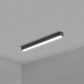 Rectangular Flush Mount Recessed Lighting Modern Aluminum Office Ceiling Light in Black