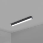 Rectangular Flush Mount Recessed Lighting Modern Aluminum Office Ceiling Light in Black