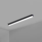 Rectangular Flush Mount Recessed Lighting Modern Aluminum Office Ceiling Light in Black