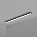 Rectangular Flush Mount Recessed Lighting Modern Aluminum Office Ceiling Light in Black