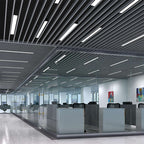Rectangular Flush Mount Recessed Lighting Modern Aluminum Office Ceiling Light in Black