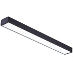 Rectangular Flush Mount Recessed Lighting Modern Aluminum Office Ceiling Light in Black