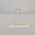 Metal Oblong Pendant Light Fixture Minimalist Gold Plated LED Island Lighting over Table