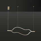 Modern Waving Chandelier Light Fixture Metal Hanging Pendant Lights for Living Room